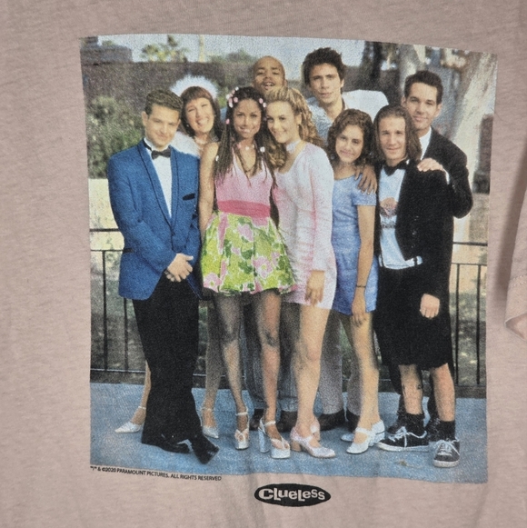 Old Navy Pink Clueless Movie Cast Photo Graphic T-Shirt Size Large - Picture 2 of 5